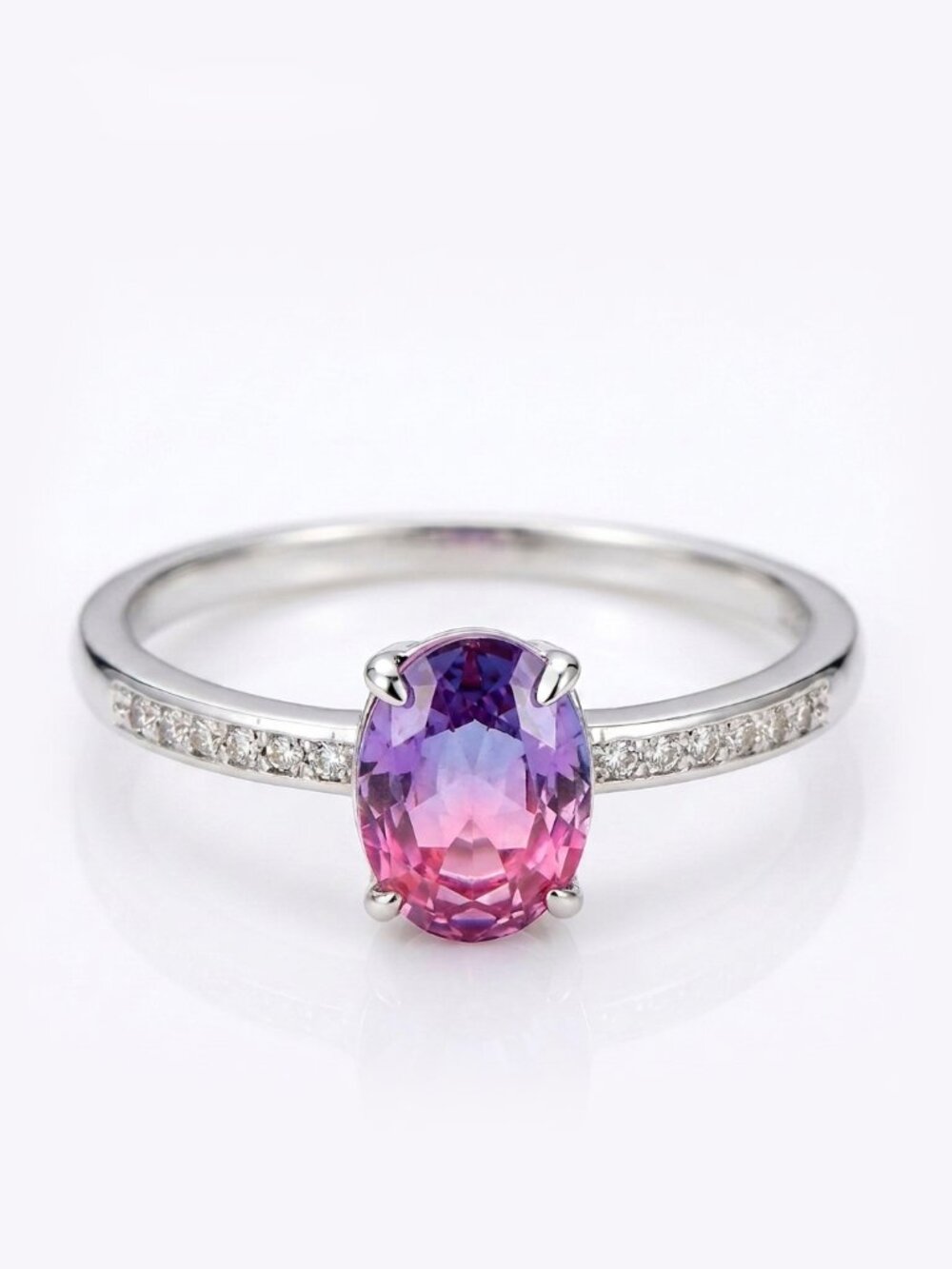 Dainty  Pink / Purple tourmaline oval gemstone ring, Charmed Aroma